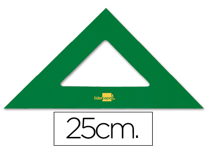 ESQUADRO LIDERPAPEL 25 CM PLASTICO VERDE
