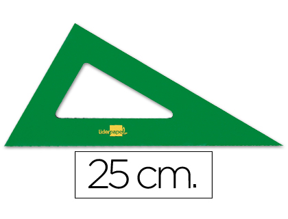 ESQUADRO LIDERPAPEL 25 CM PLASTICO VERDE