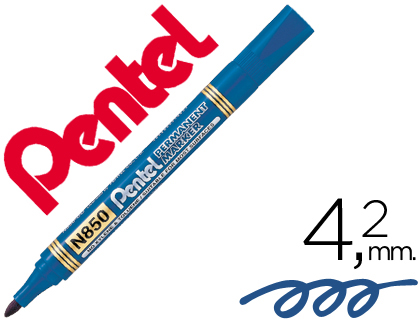 MARCADOR PENTEL N850 PERMANENTE PONTA REDEONDA AZUL