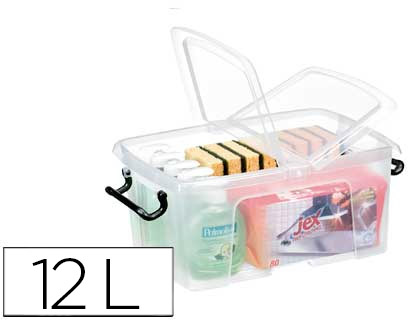 CAIXA DE ARMAZENAGEM CEP 12 LITROS TRANSPARENTE COM TAMPA 405X295X183 MM