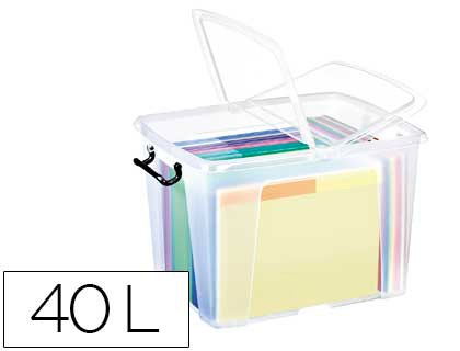 CAIXA DE ARMAZENAGEM CEP 40 LITROS TRANSPARENTE COM TAMPA 397X498X329 MM
