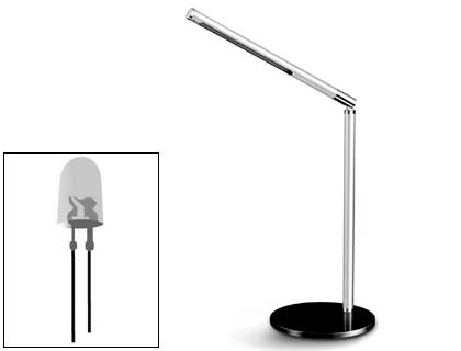 CANDEEIRO DE ESCRITORIO CEP ECOLINE DE ALUMINIO E ACO COM LUZ LED