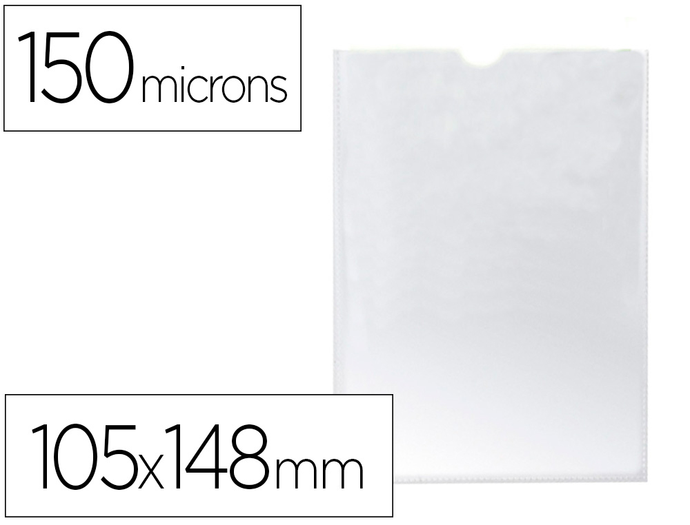 BOLSA CATALOGO Q-CONNECT DIN A6 150 MICRONS PVC TRANSPARENTE 105X 148 MM