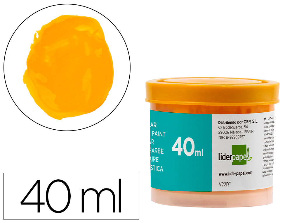 GUACHE LIDERPAPEL ESCOLAR 40 ML AMARELO OURO