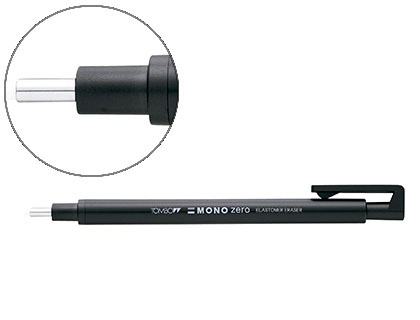 PORTA BORRACHAS TOMBOW COM CLIP PONTA DE BORRACHA PRETA REDONDA 2,3 MM DIAMETRO COR PRETO