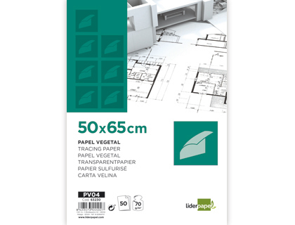 BLOCO DE PAPEL VEGETAL LIDERPAPEL 50X65CM 70 GR