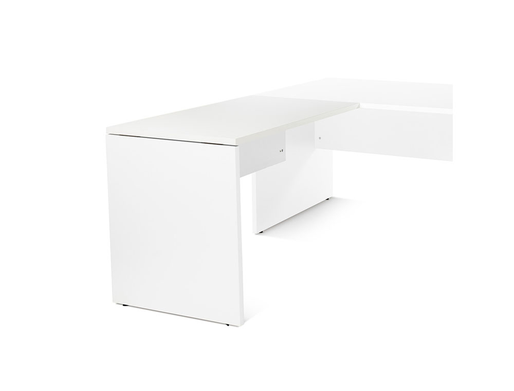 ALA PARA MESA ROCADA SERIE WORK 100X60 CM DIREITA OU ESQUERDA ACABAMENTO AW04 BRANCO/BRANCO