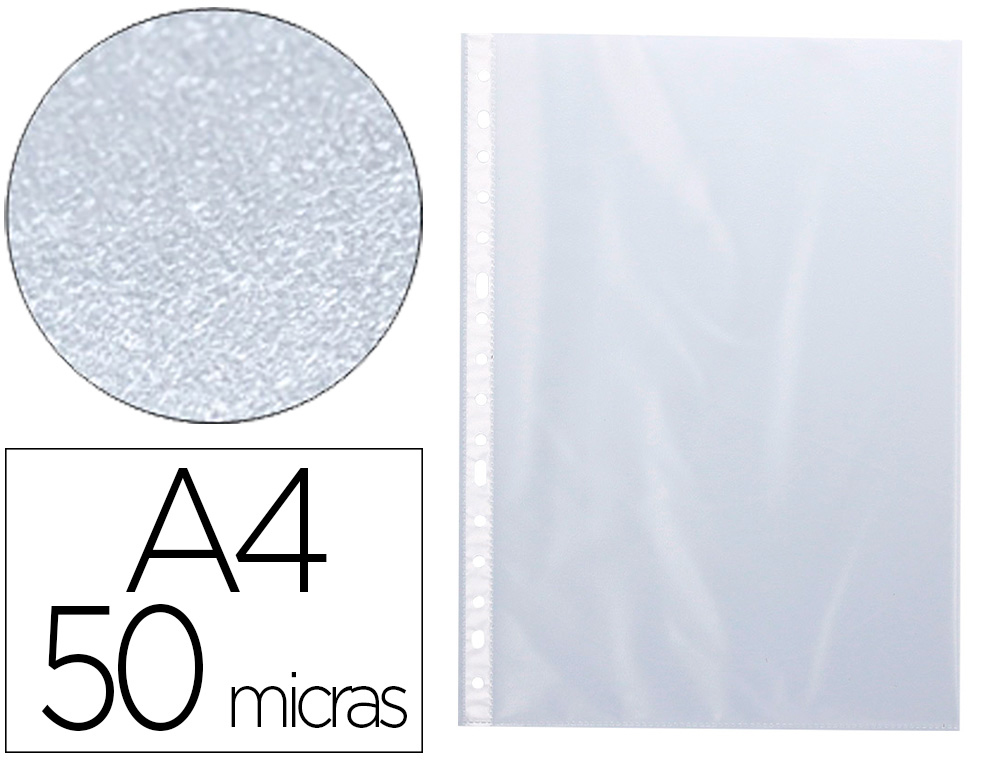 BOLSA CATALOGO/MICA Q-CONNECT DIN A4 50 MICRONS MARTELADA CAIXA DE 100 UNIDADES