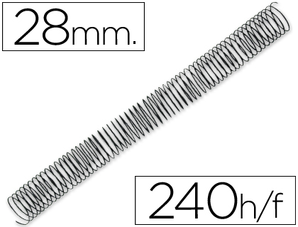 ESPIRAL Q-CONNECT METALICA 64 5:1 28MM 1,2MM CAIXA DE 50 UNIDADES