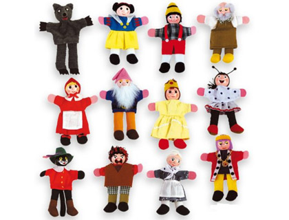 JOGO ANDREUTOYS MARIONETA DE MO PERSONAGENS CONTOS INFANTIS SORTIDOS 30CM CAIXA DE 12 UNIDADES