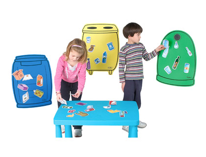 JOGO HENBEA PLASTICO RECICLAGEM MATERIAL ORGANICO VIDRIO PAPEL 36 PEAS