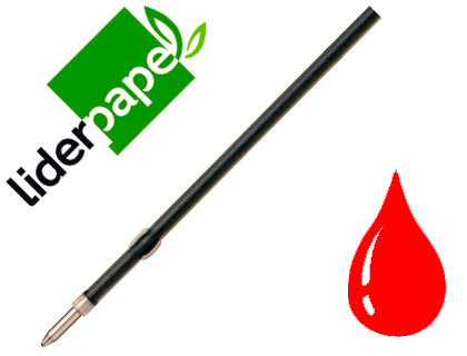 RECARGA ESFEROGRAFICA LIDERPAPEL GUMMY TOUCH RETRATIL 1,0 MM TINTA VERMELHO PACK 10 UNIDADES
