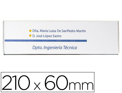 INDENTIFICADOR DE PAREDE ARCHIVO 2000 COM ADESIVO POSTERIOR EM POLIESTIRENO TRANSPARENTE 210X60 MM
