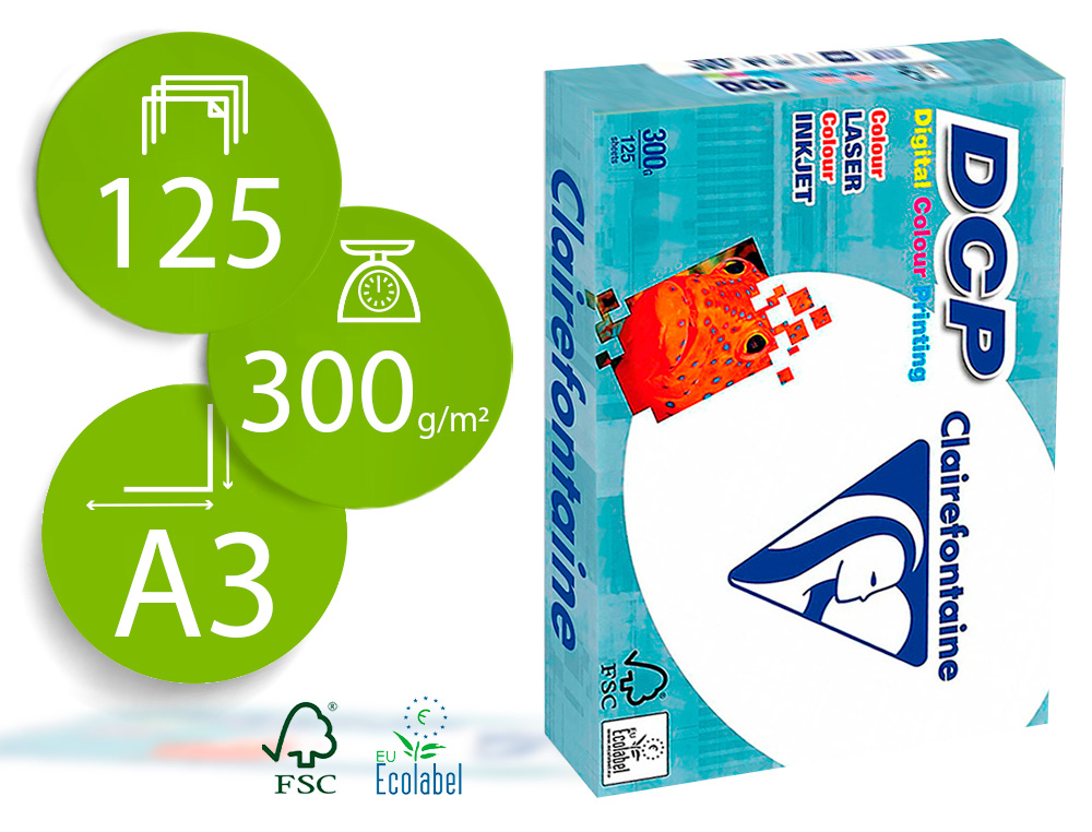 PAPEL FOTOCOPIA CLAIREFONTAINE DIN A3 300 GR EMBALAGEM DE 125 FOLHAS