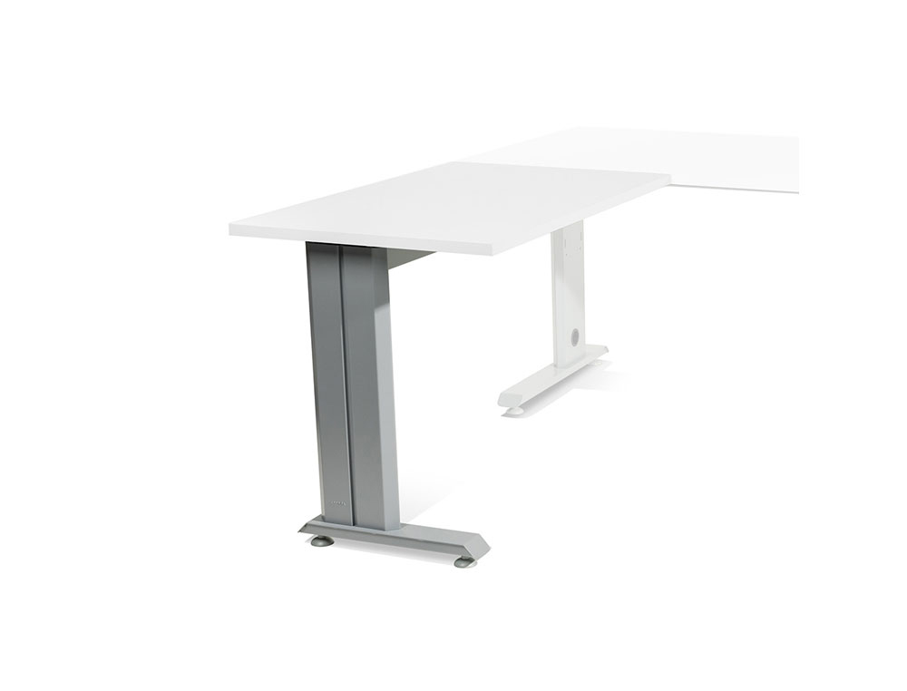 ALA PARA MESA ROCADA SERIE METAL 60X 100 CM DIREITA OU ESQUERDA ACABAMENTO AC04 ALUMINIO/ BRANCO
