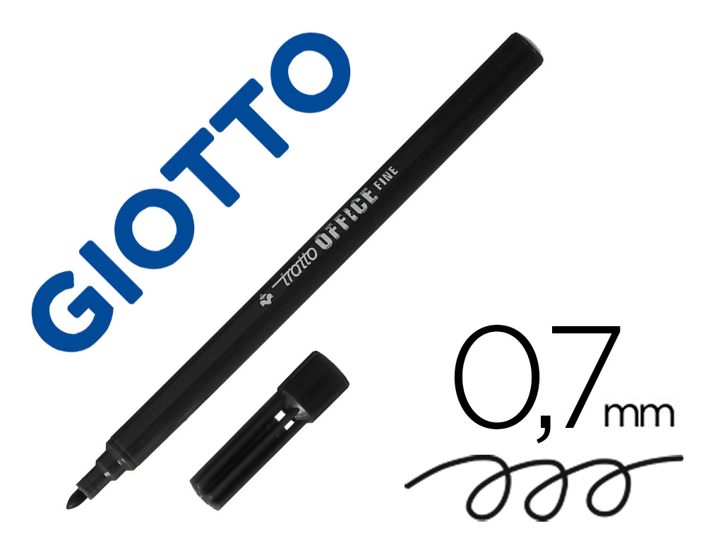 MARCADOR TRATTO OFFICE FINE PONTA DE FIBRA TRACO 0,7 MM PRETO