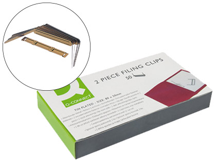 ENCADERNADOR FASTENER Q-CONNECT DOURADO CAIXA DE 50 UNIDADES