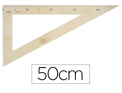 ESQUADRO FAIBO DE PLASTICO IMITACAO EM MADEIRA 50 CM