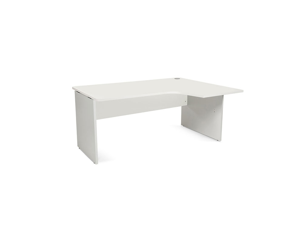 ALA PARA MESA ROCADA SERIE WORK 160X120 CM DIREITA ACABAMENTO AB04 ALUMINIO/BRANCO