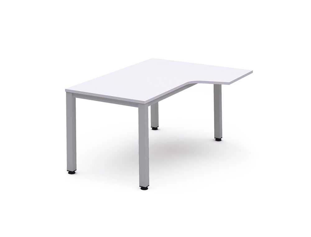 ALA PARA MESA ROCADA SERIE EXECUTIVE 180X120 CM DIREITA ACABAMENTO AD04 ALUMINIO/BRANCO