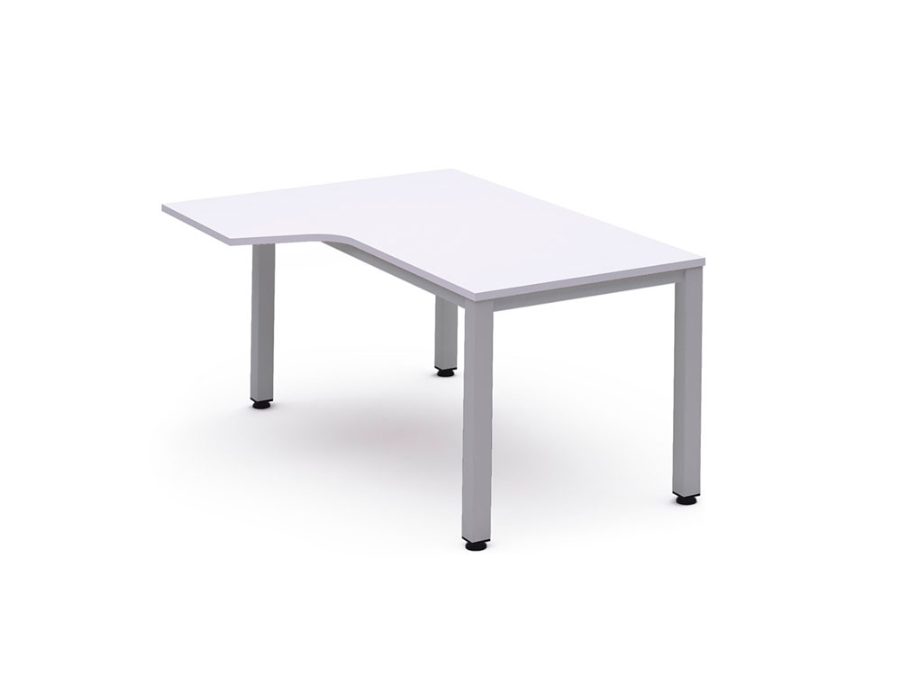 ALA PARA MESA ROCADA SERIE EXECUTIVE 160X120 CM ESQUERDA ACABAMENTO AD04 ALUMINIO/BRANCO