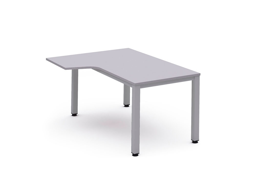 ALA PARA MESA ROCADA SERIE EXECUTIVE 180X120 CM ESQUERDA ACABAMENTO AD02 ALUMINIO/CINZA