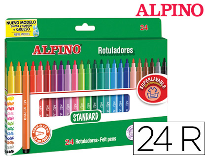 MARCADOR ALPINO STANDARD CAJXA DE 24 CORES