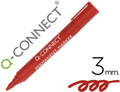 MARCADOR Q-CONNECT PERMANENTE VERMELHO PONTA REDONDA 3.0 MM